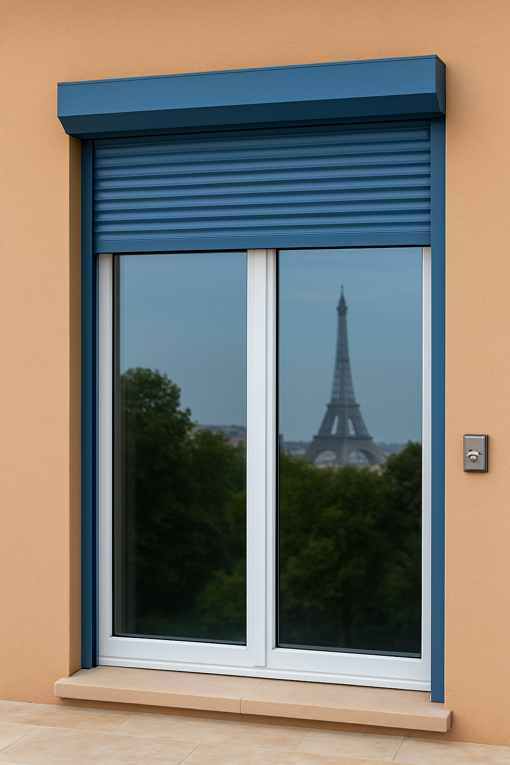 Volet roulant bleu